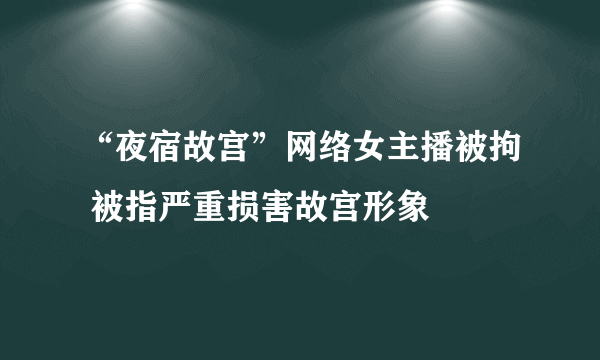 “夜宿故宫”网络女主播被拘 被指严重损害故宫形象