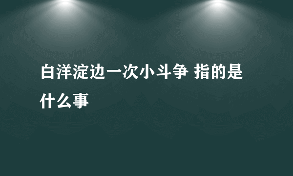 白洋淀边一次小斗争 指的是什么事