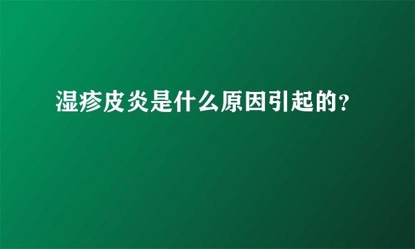 湿疹皮炎是什么原因引起的？