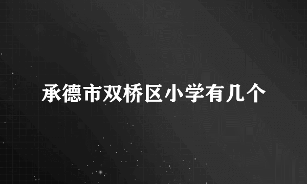 承德市双桥区小学有几个