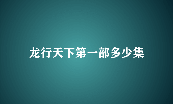 龙行天下第一部多少集