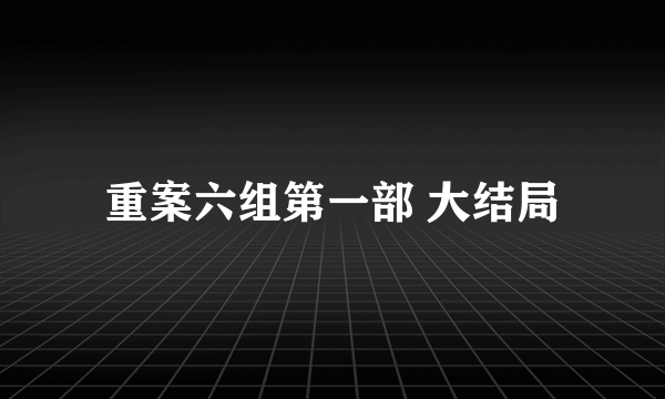 重案六组第一部 大结局