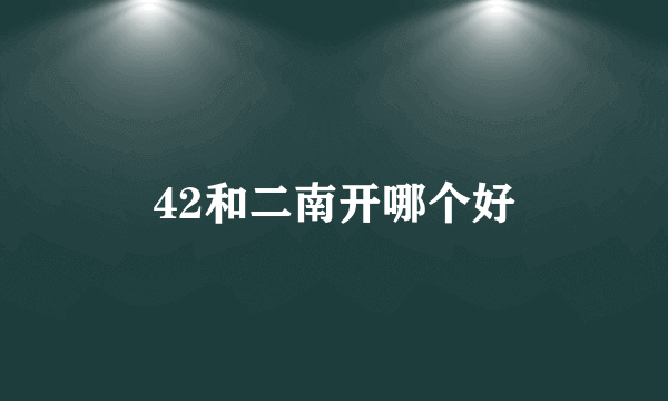 42和二南开哪个好