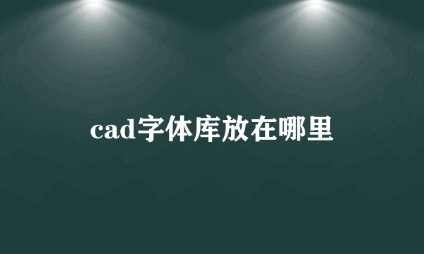 cad字体库放在哪里