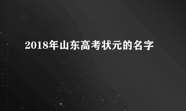 2018年山东高考状元的名字