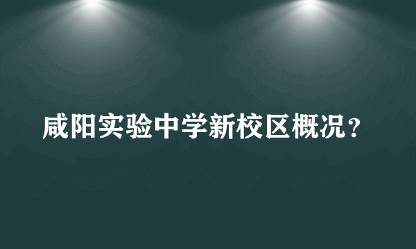 咸阳实验中学新校区概况？