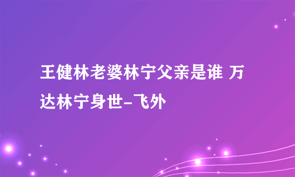 王健林老婆林宁父亲是谁 万达林宁身世-飞外