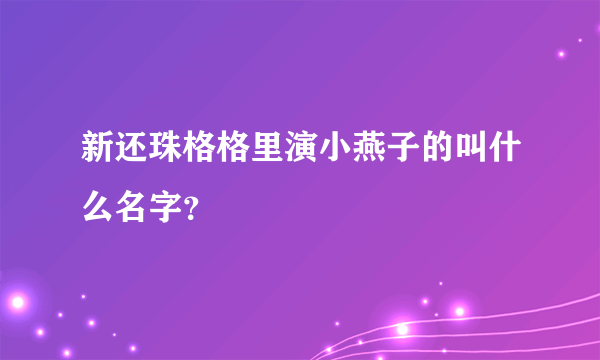 新还珠格格里演小燕子的叫什么名字？