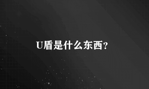 U盾是什么东西？