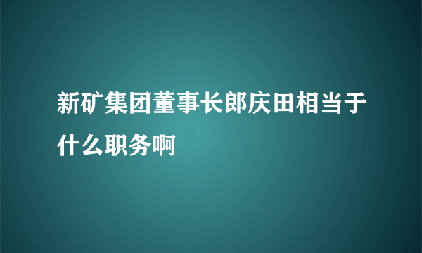 新矿集团董事长郎庆田相当于什么职务啊