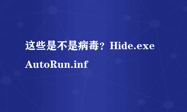 这些是不是病毒？Hide.exe AutoRun.inf