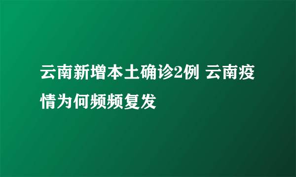 云南新增本土确诊2例 云南疫情为何频频复发