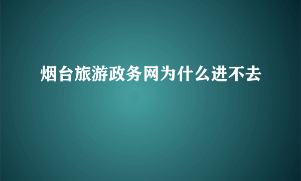 烟台旅游政务网为什么进不去