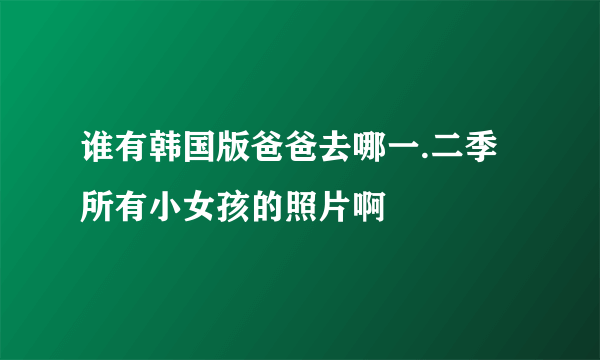 谁有韩国版爸爸去哪一.二季所有小女孩的照片啊