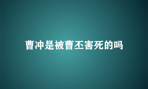 曹冲是被曹丕害死的吗