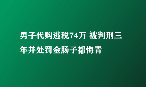 男子代购逃税74万 被判刑三年并处罚金肠子都悔青