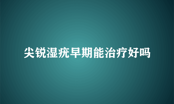 尖锐湿疣早期能治疗好吗