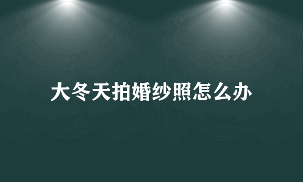 大冬天拍婚纱照怎么办