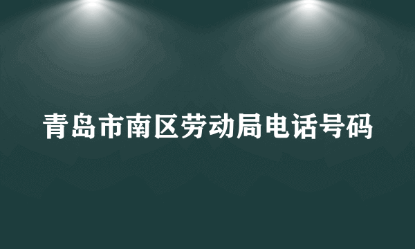 青岛市南区劳动局电话号码