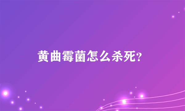 黄曲霉菌怎么杀死？