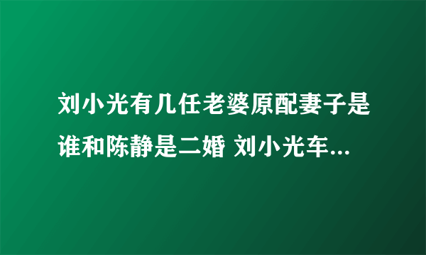 刘小光有几任老婆原配妻子是谁和陈静是二婚 刘小光车祸是真的吗