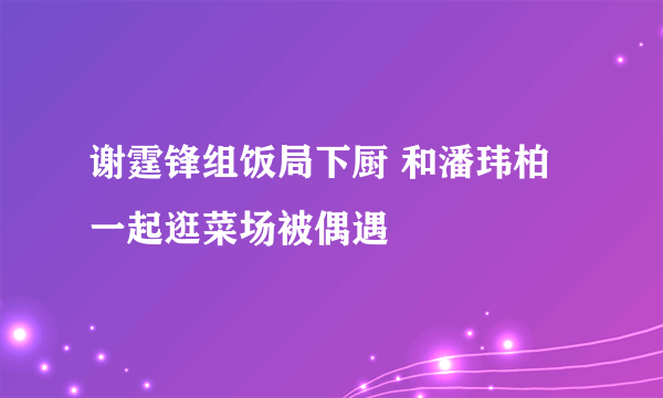 谢霆锋组饭局下厨 和潘玮柏一起逛菜场被偶遇