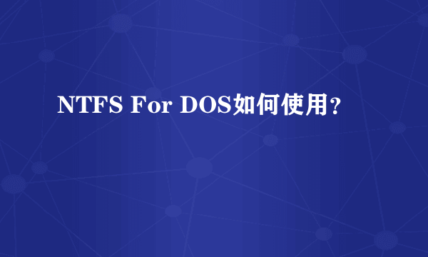 NTFS For DOS如何使用？