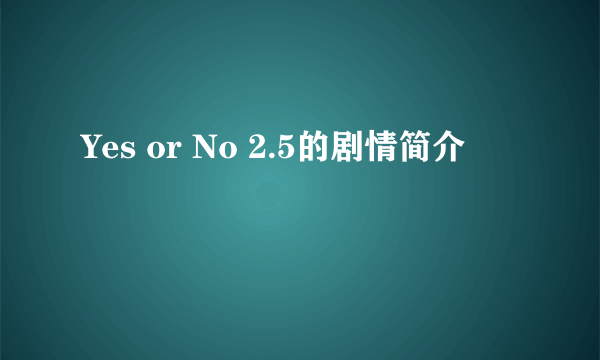 Yes or No 2.5的剧情简介