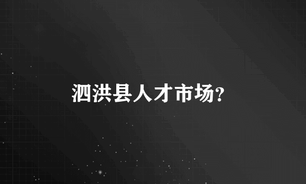 泗洪县人才市场？