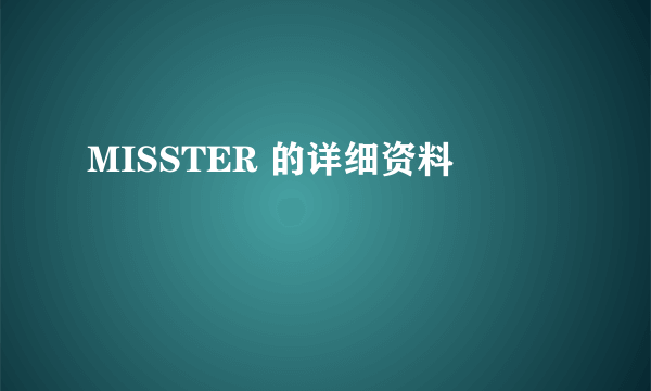 MISSTER 的详细资料