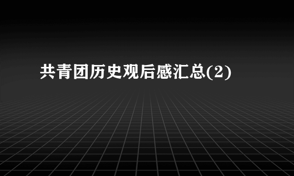 共青团历史观后感汇总(2)