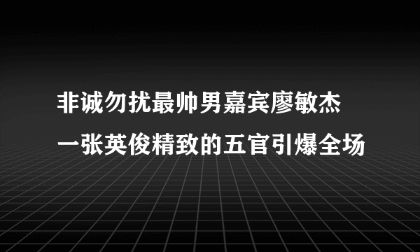 非诚勿扰最帅男嘉宾廖敏杰 一张英俊精致的五官引爆全场