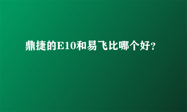 鼎捷的E10和易飞比哪个好？