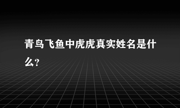 青鸟飞鱼中虎虎真实姓名是什么？