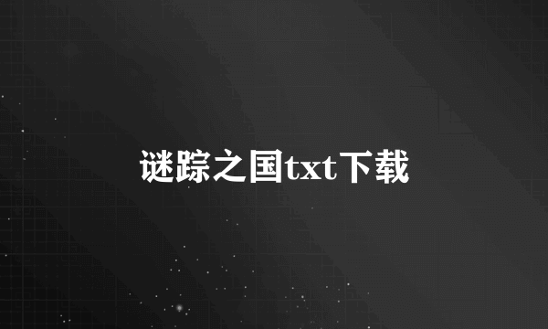 谜踪之国txt下载