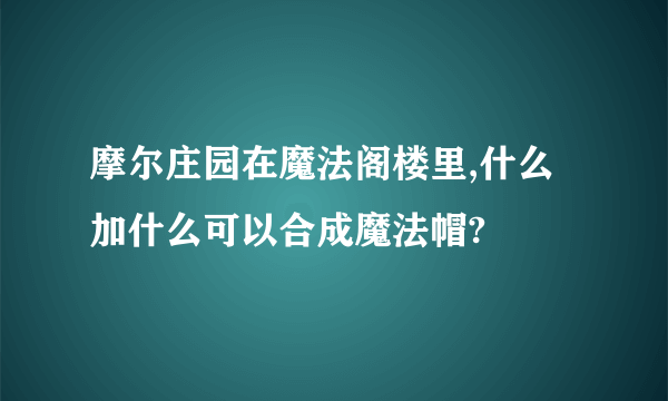 摩尔庄园在魔法阁楼里,什么加什么可以合成魔法帽?