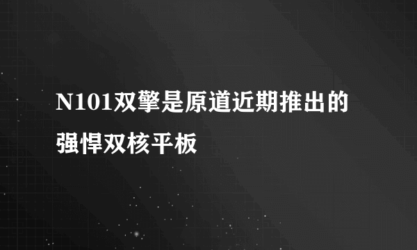 N101双擎是原道近期推出的强悍双核平板