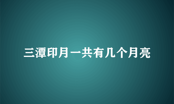 三潭印月一共有几个月亮