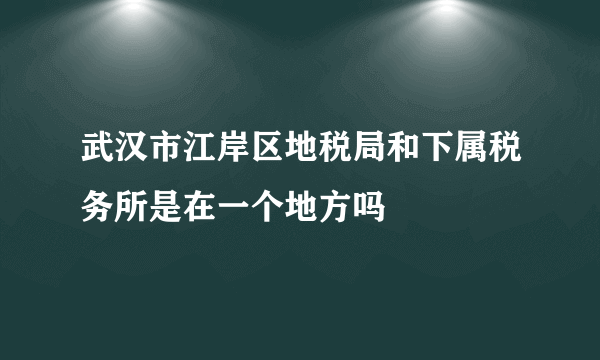 武汉市江岸区地税局和下属税务所是在一个地方吗