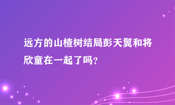 远方的山楂树结局彭天翼和将欣童在一起了吗？