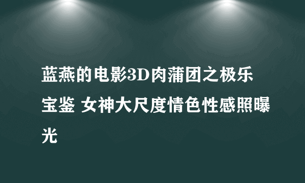 蓝燕的电影3D肉蒲团之极乐宝鉴 女神大尺度情色性感照曝光