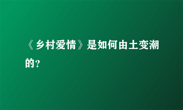 《乡村爱情》是如何由土变潮的？