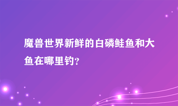 魔兽世界新鲜的白磷鲑鱼和大鱼在哪里钓？