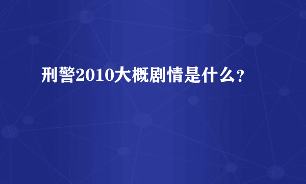 刑警2010大概剧情是什么？