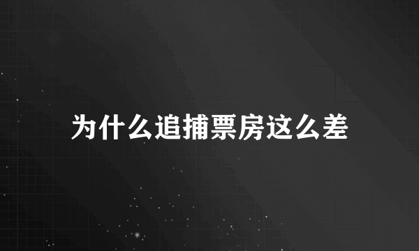 为什么追捕票房这么差