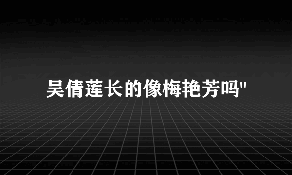 吴倩莲长的像梅艳芳吗