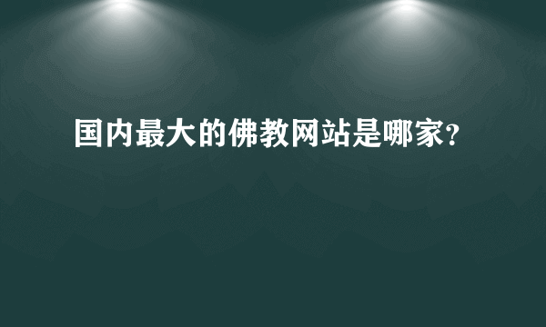 国内最大的佛教网站是哪家？