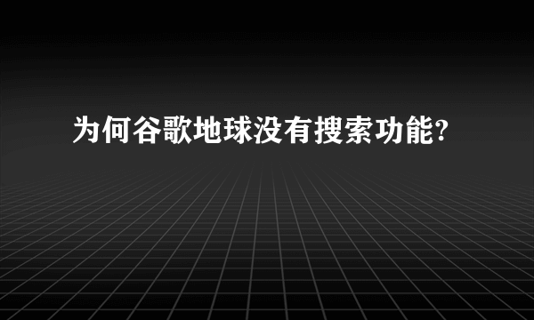 为何谷歌地球没有搜索功能?