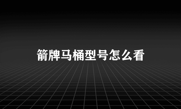 箭牌马桶型号怎么看