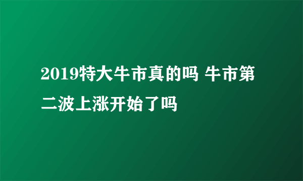 2019特大牛市真的吗 牛市第二波上涨开始了吗